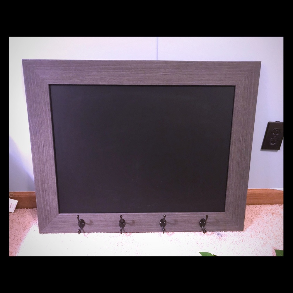 Chalk board coat hanger